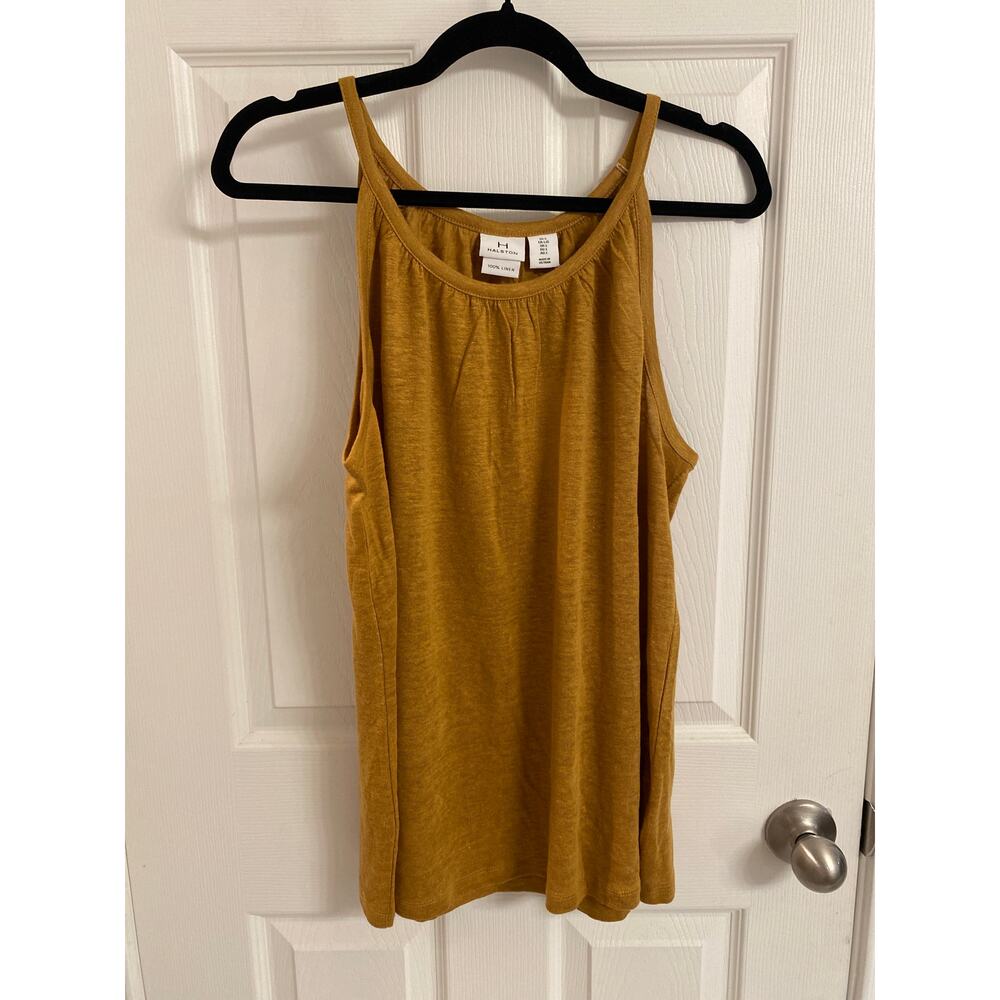 100% Linen Tank Top Large - Halston Whimsigoth Quiet Luxury Minimalist